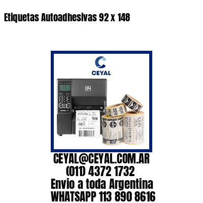 Etiquetas Autoadhesivas 92 x 148