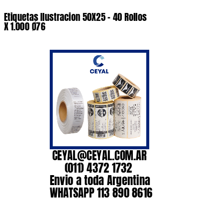 Etiquetas Ilustracion 50X25 – 40 Rollos X 1.000 Ø76