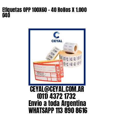 Etiquetas OPP 100X60 – 40 Rollos X 1.000 Ø40