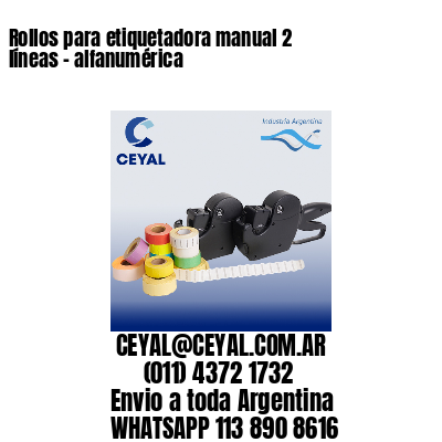 Rollos para etiquetadora manual 2 líneas - alfanumérica 