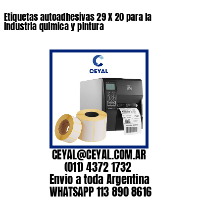 Etiquetas autoadhesivas 29 X 20 para la industria quimica y pintura 