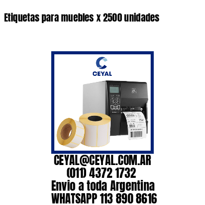 Etiquetas para muebles x 2500 unidades