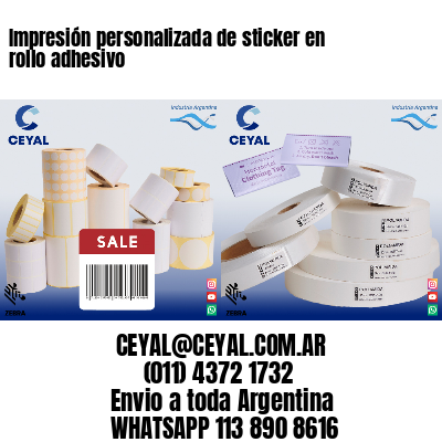 Impresión personalizada de sticker en rollo adhesivo