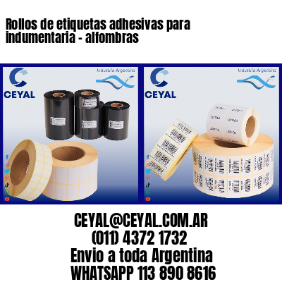 Rollos de etiquetas adhesivas para indumentaria – alfombras