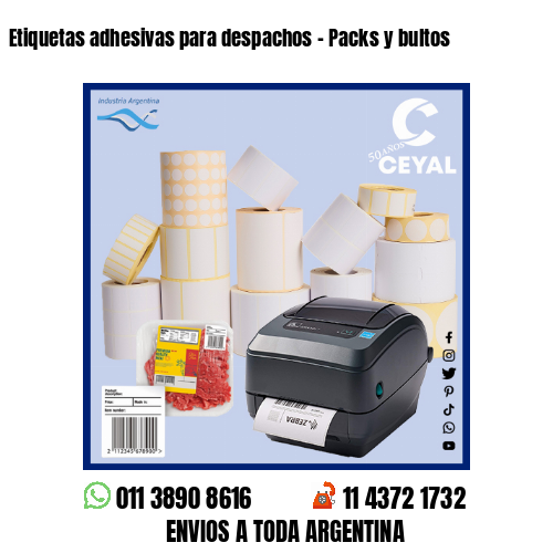 Etiquetas adhesivas para despachos – Packs y bultos