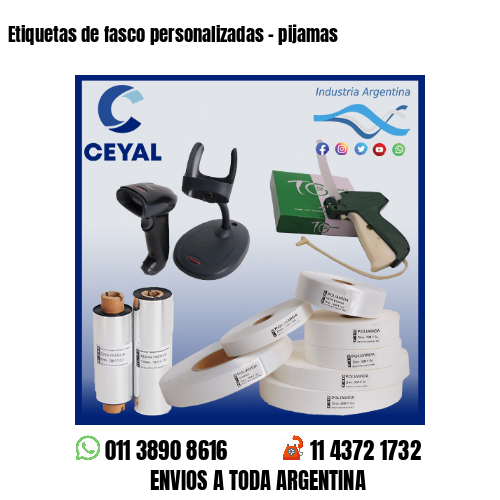 Etiquetas de fasco personalizadas – pijamas