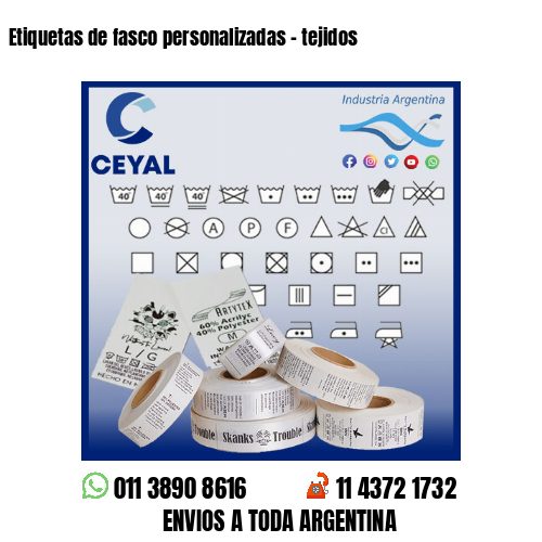 Etiquetas de fasco personalizadas - tejidos