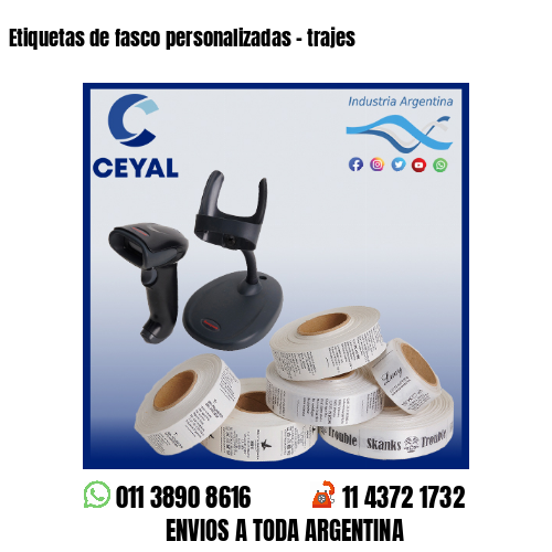 Etiquetas de fasco personalizadas - trajes