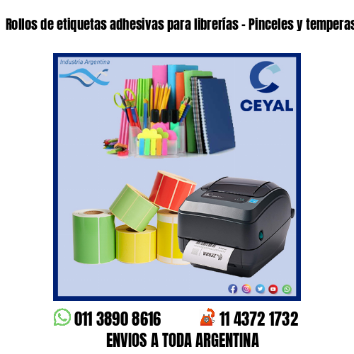 Rollos de etiquetas adhesivas para librerías - Pinceles y temperas