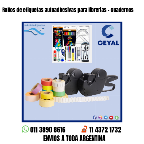 Rollos de etiquetas autoadhesivas para librerías – cuadernos