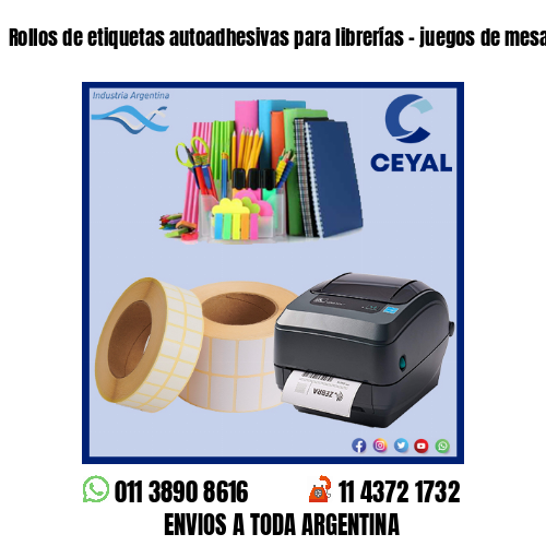 Rollos de etiquetas autoadhesivas para librerías – juegos de mesa