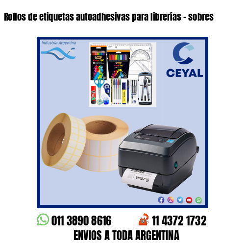 Rollos de etiquetas autoadhesivas para librerías - sobres