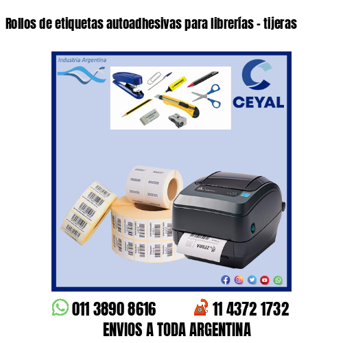 Rollos de etiquetas autoadhesivas para librerías - tijeras