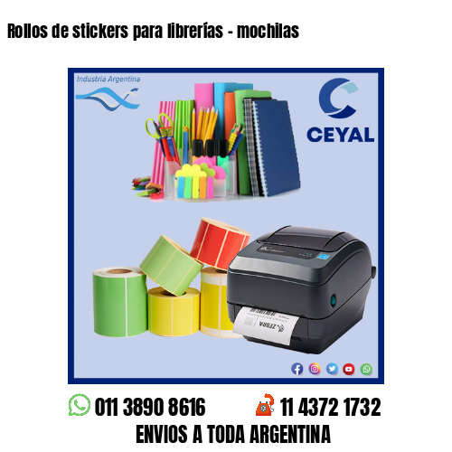 Rollos de stickers para librerías – mochilas