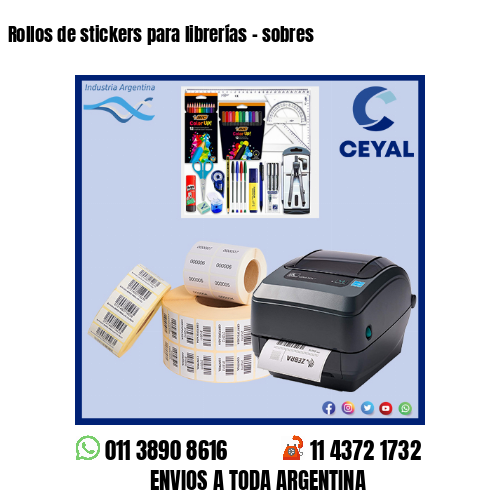 Rollos de stickers para librerías - sobres