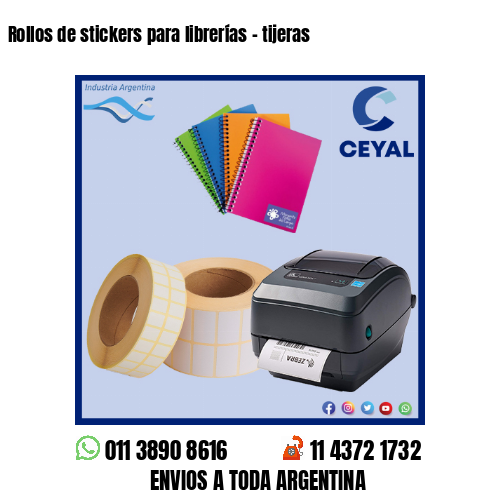 Rollos de stickers para librerías - tijeras