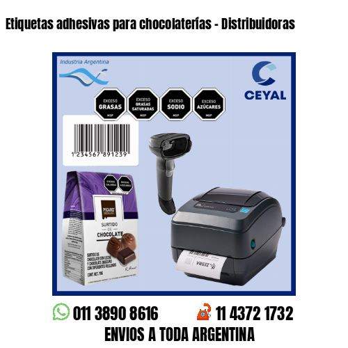 Etiquetas adhesivas para chocolaterías - Distribuidoras