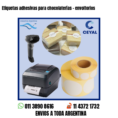 Etiquetas adhesivas para chocolaterías - envoltorios