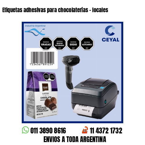 Etiquetas adhesivas para chocolaterías - locales