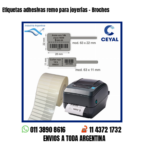 Etiquetas adhesivas remo para joyerías - Broches