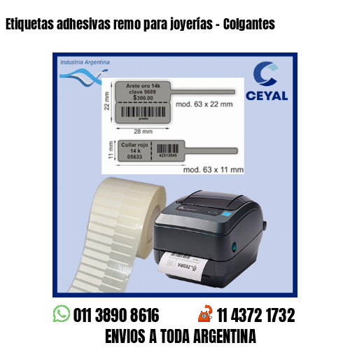 Etiquetas adhesivas remo para joyerías - Colgantes