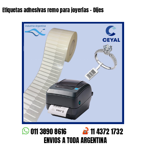 Etiquetas adhesivas remo para joyerías - Dijes