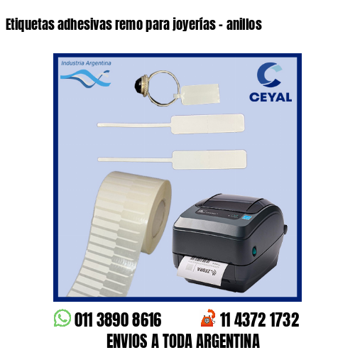 Etiquetas adhesivas remo para joyerías - anillos