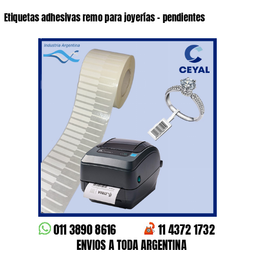 Etiquetas adhesivas remo para joyerías - pendientes