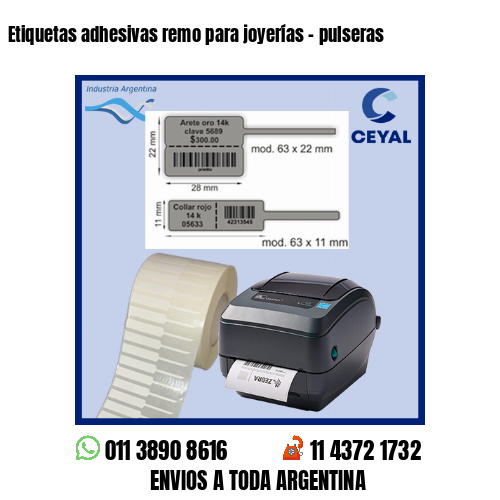 Etiquetas adhesivas remo para joyerías – pulseras