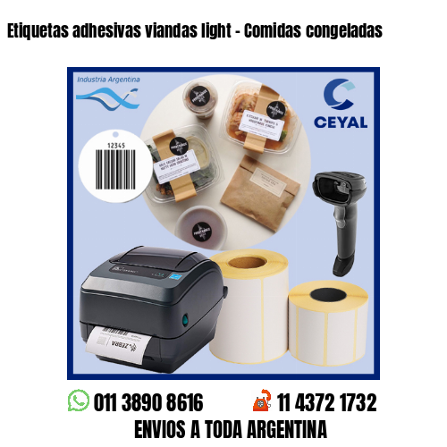 Etiquetas adhesivas viandas light - Comidas congeladas