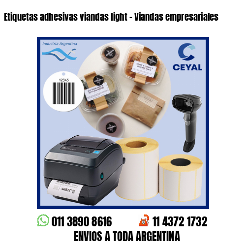 Etiquetas adhesivas viandas light - Viandas empresariales