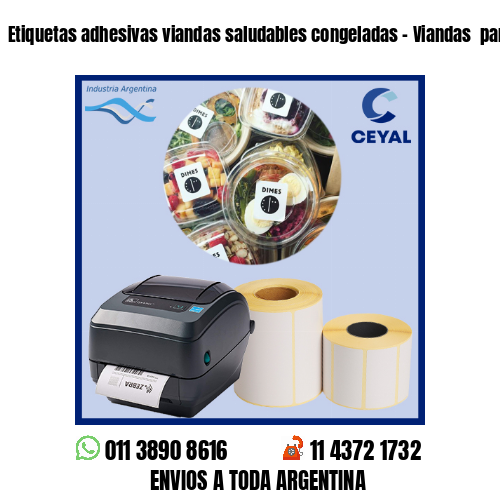 Etiquetas adhesivas viandas saludables congeladas - Viandas  para freezer