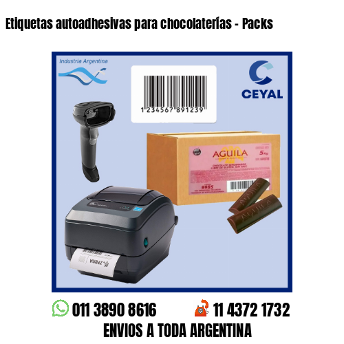 Etiquetas autoadhesivas para chocolaterías - Packs