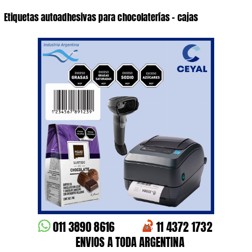 Etiquetas autoadhesivas para chocolaterías - cajas