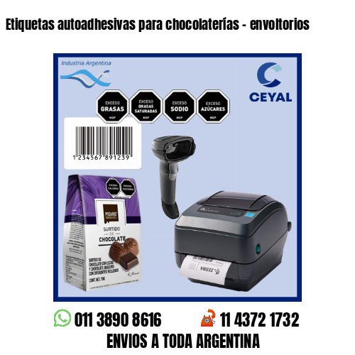 Etiquetas autoadhesivas para chocolaterías - envoltorios