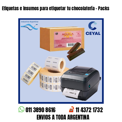 Etiquetas e insumos para etiquetar tu chocolatería – Packs