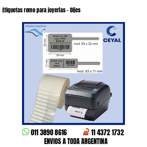 Etiquetas remo para joyerías - Dijes