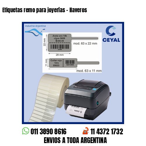 Etiquetas remo para joyerías – llaveros