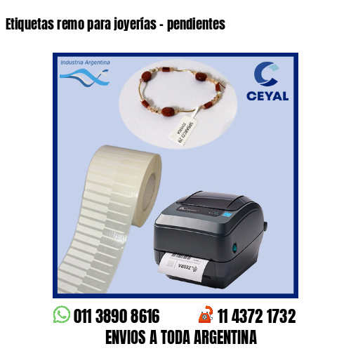 Etiquetas remo para joyerías - pendientes