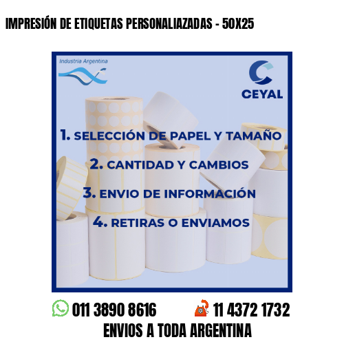 IMPRESIÓN DE ETIQUETAS PERSONALIAZADAS - 50X25