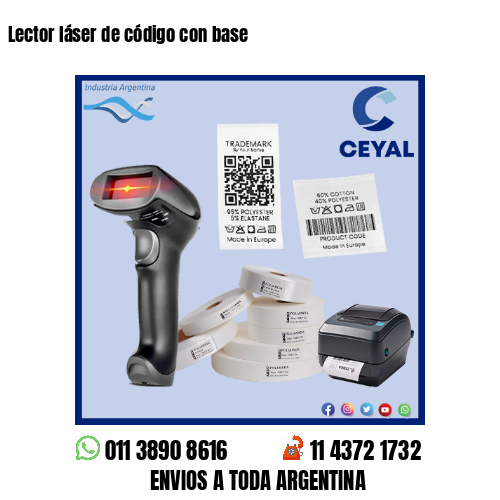 Lector láser de código con base