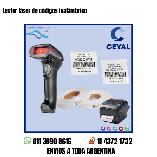 Lector láser de códigos inalámbrico