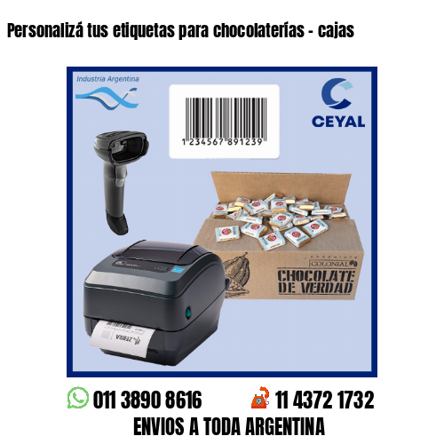 Personalizá tus etiquetas para chocolaterías - cajas