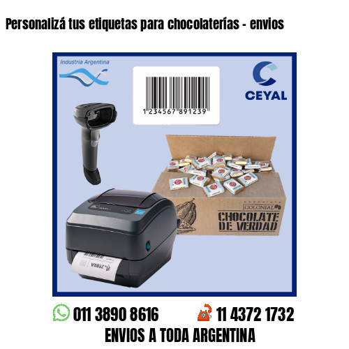 Personalizá tus etiquetas para chocolaterías – envios