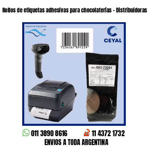 Rollos de etiquetas adhesivas para chocolaterías – Distribuidoras