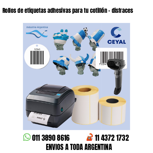 Rollos de etiquetas adhesivas para tu cotillón - disfraces