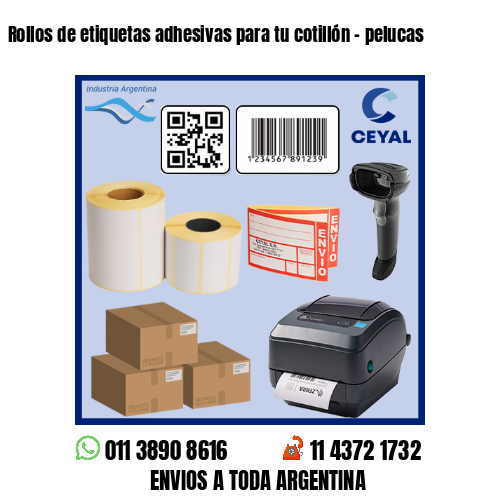 Rollos de etiquetas adhesivas para tu cotillón - pelucas