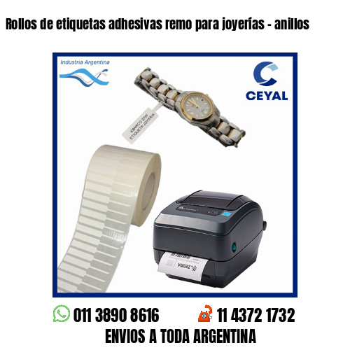 Rollos de etiquetas adhesivas remo para joyerías - anillos