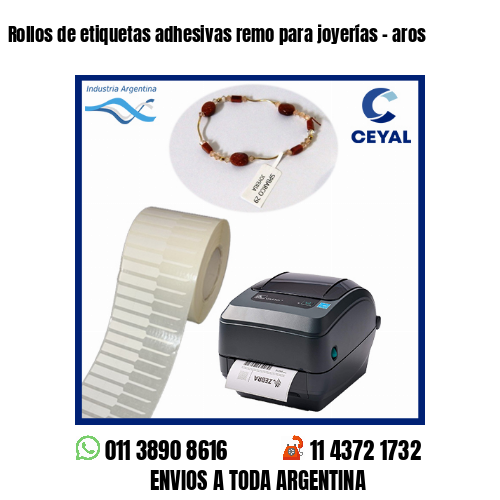 Rollos de etiquetas adhesivas remo para joyerías – aros