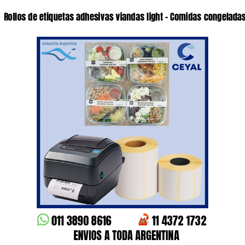 Rollos de etiquetas adhesivas viandas light – Comidas congeladas